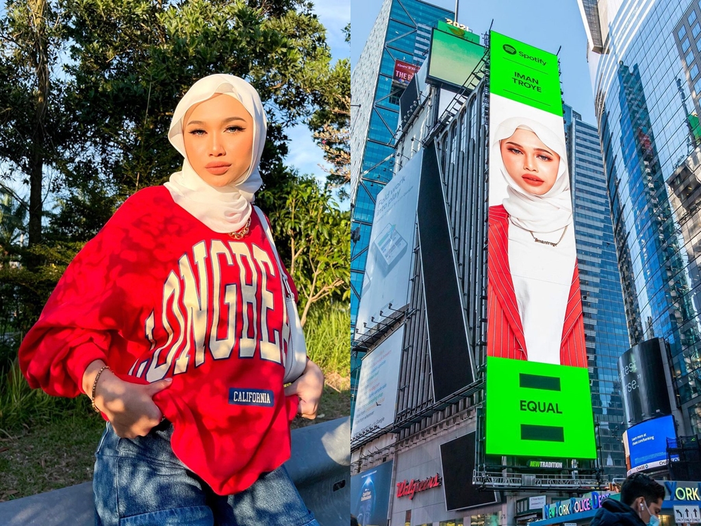 Iman Troye teruja wajah tampil di papan Billboard New York Times Square