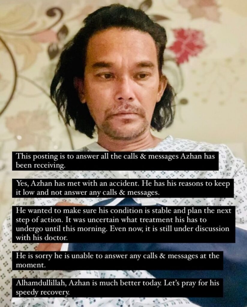 Azhan Rani kemalangan motosikal, azhan rani, beto kusyairy, pelakon, selebriti, MissMynah