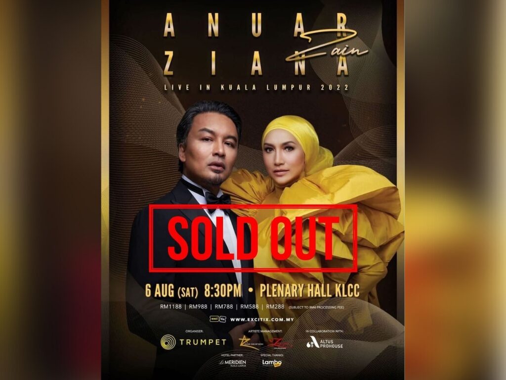 Tiket konsert Anuar dan Ziana Zain habis terjual