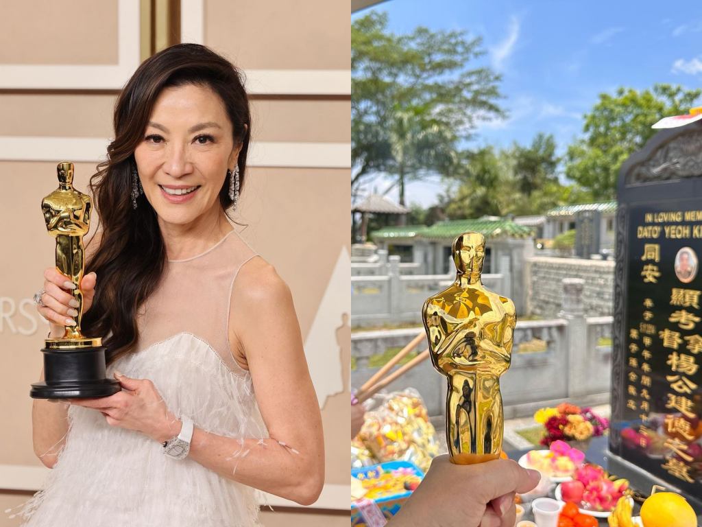 Pulang ke Ipoh, Michelle Yeoh bawa trofi Oscar ke pusara bapa