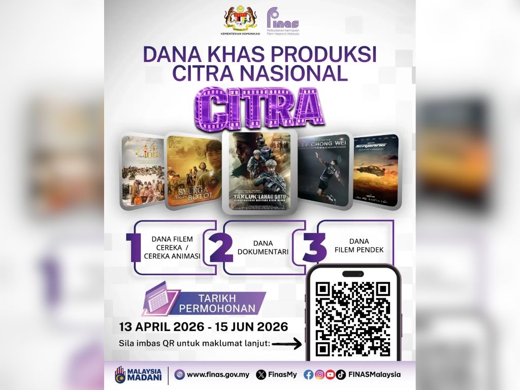 Permohonan Dana CITRA FINAS dibuka sehingga 15 Jun ini